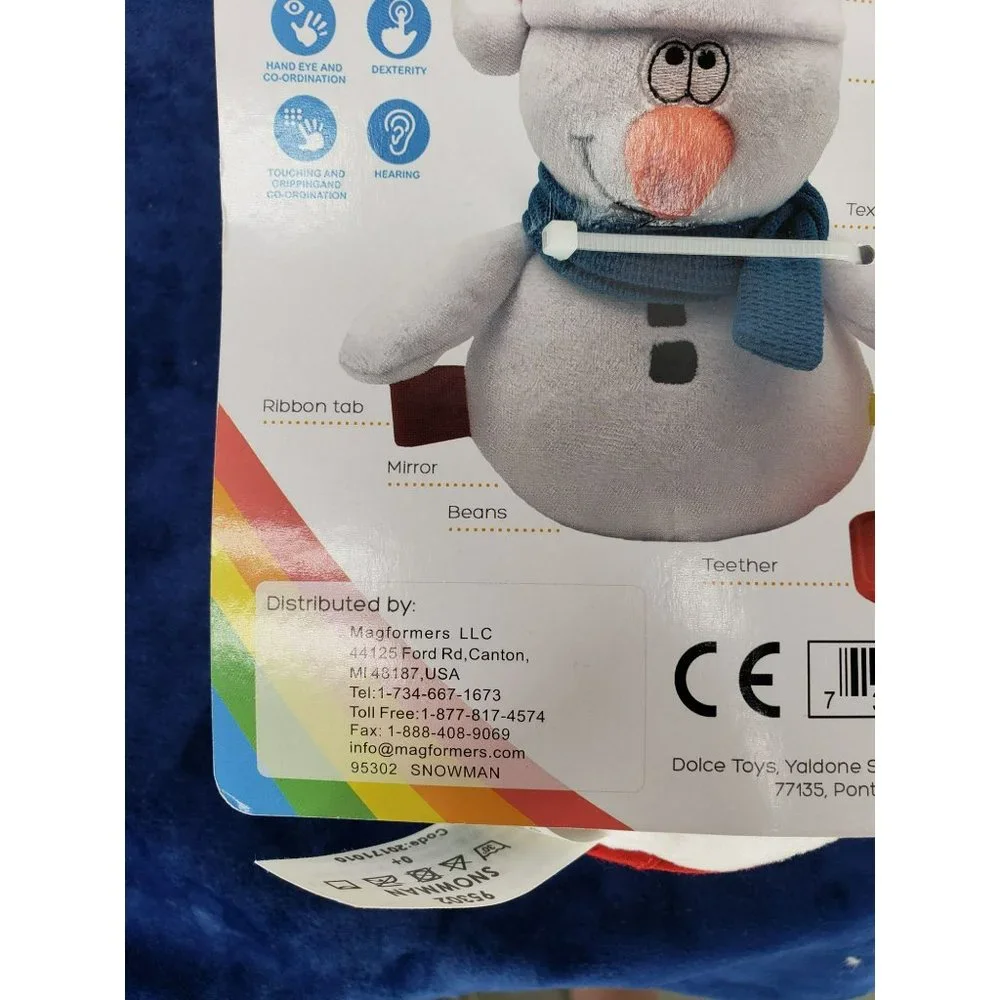 Dolce‎ Snowman Plush White Baby Teething Toy Plush